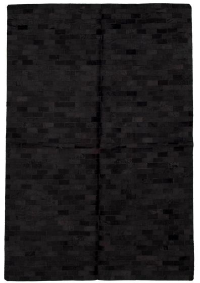 Accent  Transitional Black Area rug 5x8 Argentina Handmade 331705