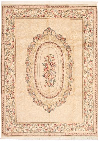 Bordered  Traditional Grey Area rug 10x14 Pakistani Hand-knotted 338487