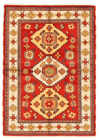 Bordered  Traditional Red Area rug 5x8 Indian Hand-knotted 346271