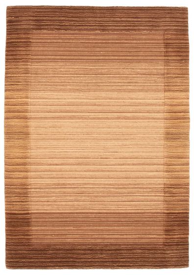 Gabbeh  Transitional Brown Area rug 4x6 Indian Hand Loomed 349630