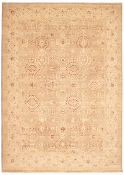 Traditional Brown Area rug Unique Pakistani Hand-knotted 368382