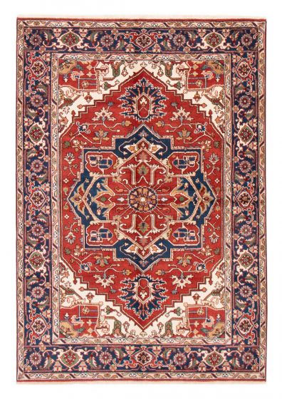 Bordered  Traditional Brown Area rug 5x8 Indian Hand-knotted 379011