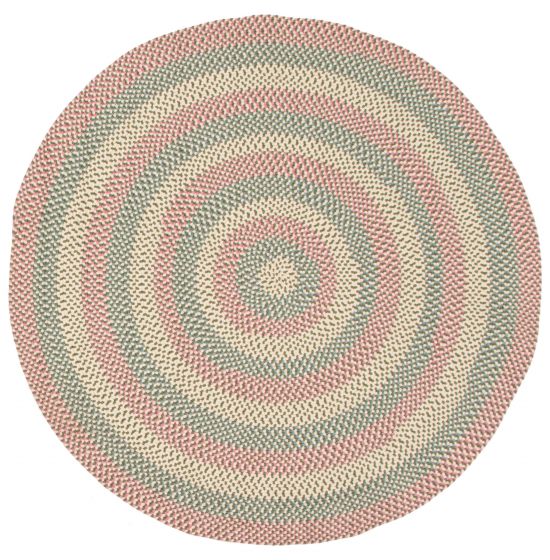Braided  Transitional Green Area rug Round Indian Braided Weave 349668