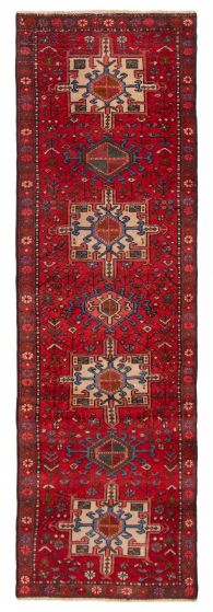 Traditional  Vintage Red Runner rug 10-ft-runner Turkish Hand-knotted 391921