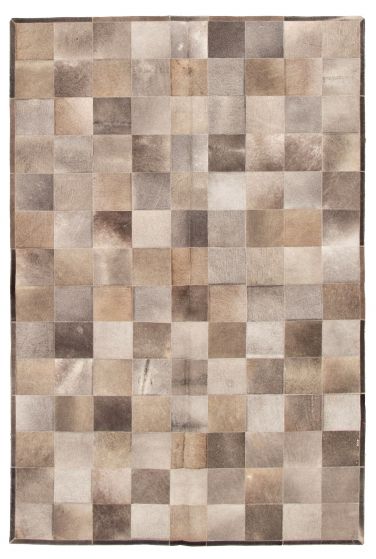 Accent  Transitional Grey Area rug 5x8 Argentina Handmade 331688