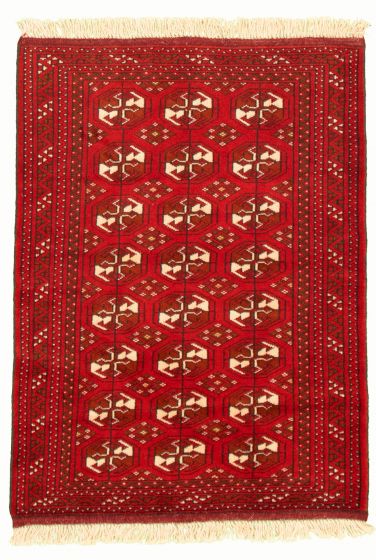 Bordered  Tribal Red Area rug 3x5 Turkmenistan Hand-knotted 334825