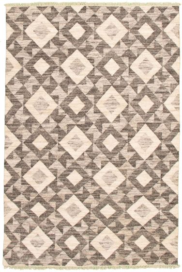 Flat-weaves & Kilims  Transitional Black Area rug 5x8 Turkish Flat-weave 340083