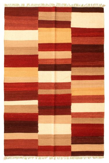 Flat-weaves & Kilims  Tribal Red Area rug 5x8 Turkish Flat-weave 346026