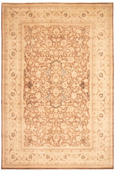 Traditional Brown Area rug Unique Pakistani Hand-knotted 368380
