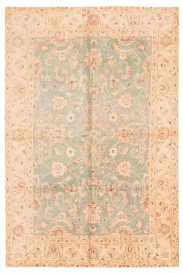 Bordered  Traditional Blue Area rug 5x8 Afghan Hand-knotted 374364