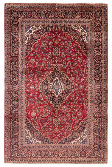 Bordered  Traditional Red Area rug 6x9 Persian Hand-knotted 391958