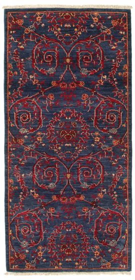 Casual  Transitional Blue Area rug 3x5 Pakistani Hand-knotted 341556