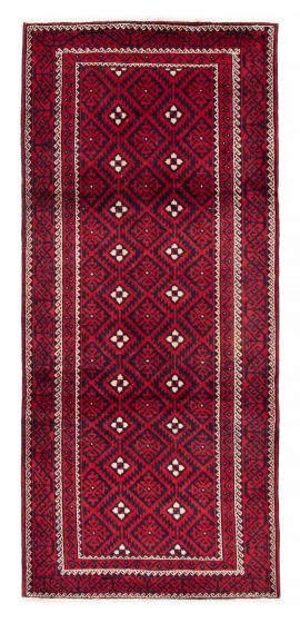 Bordered  Tribal Red Area rug Unique Persian Hand-knotted 381589