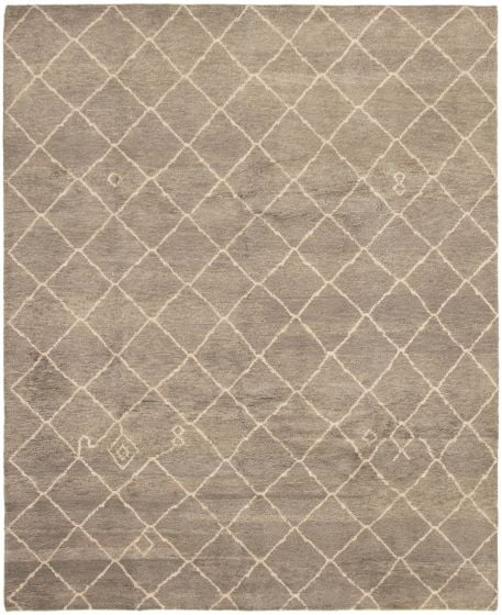 Casual  Transitional Grey Area rug 6x9 Indian Hand-knotted 299858