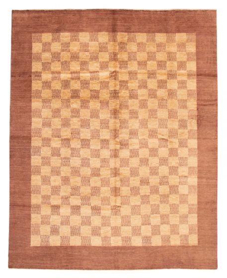 Bordered  Transitional Brown Area rug 6x9 Pakistani Hand-knotted 383985