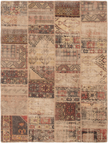 Casual  Vintage Brown Area rug 5x8 Turkish Hand-knotted 296122