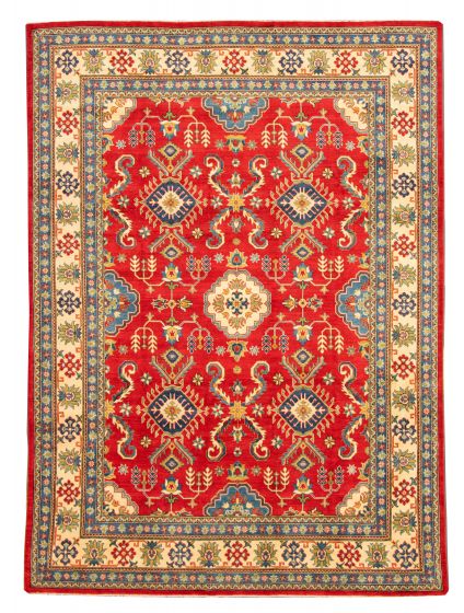 Bordered  Traditional Red Area rug 9x12 Afghan Hand-knotted 326161