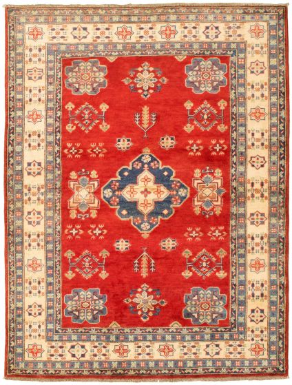 Bordered  Traditional Red Area rug 4x6 Afghan Hand-knotted 328753