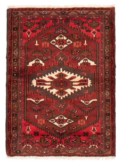 Bordered  Traditional Red Area rug 3x5 Persian Hand-knotted 371091