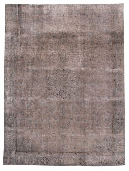 Bordered  Transitional Ivory Area rug 9x12 Turkish Hand-knotted 374116