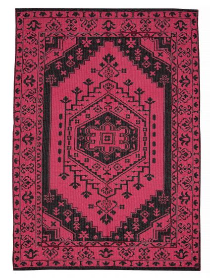 Flat-weaves & Kilims  Traditional Red Area rug 4x6 Indian Flat-Weave 375731