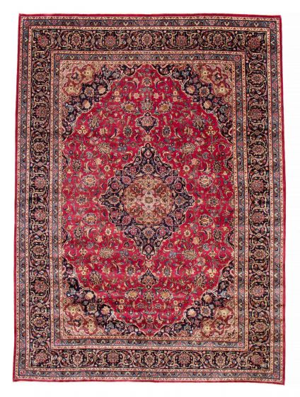 Bordered  Traditional Red Area rug 9x12 Persian Hand-knotted 385324