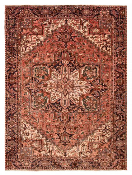 Geometric  Traditional Brown Area rug 8x10 Turkish Hand-knotted 391001
