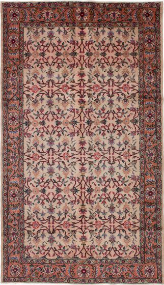 Traditional Ivory Area rug 5x8 Turkish Hand-knotted 236968