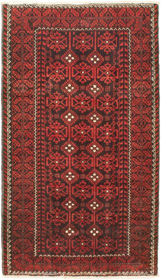 Bordered  Tribal Red Area rug 5x8 Turkish Hand-knotted 319594