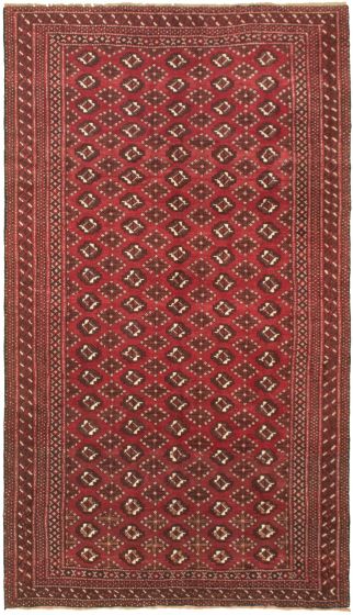 Bordered  Tribal Red Area rug 5x8 Russia Hand-knotted 319613