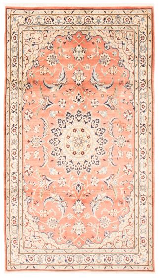 Bordered  Traditional Pink Area rug 5x8 Persian Hand-knotted 365124