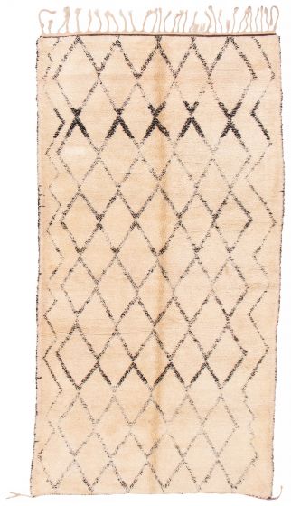 Moroccan  Tribal Ivory Area rug Unique Moroccan Hand-knotted 383128