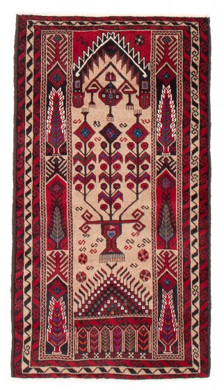 Bordered  Tribal Brown Area rug 3x5 Afghan Hand-knotted 384747
