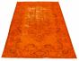Overdyed  Transitional Orange Area rug Unique Turkish Hand-knotted 328158