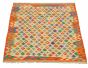 Bordered  Geometric Ivory Area rug 3x5 Turkish Flat-weave 329454