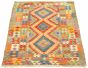 Bordered  Geometric Grey Area rug 3x5 Turkish Flat-weave 330207