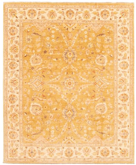 Bordered  Traditional Orange Area rug 6x9 Pakistani Hand-knotted 362499