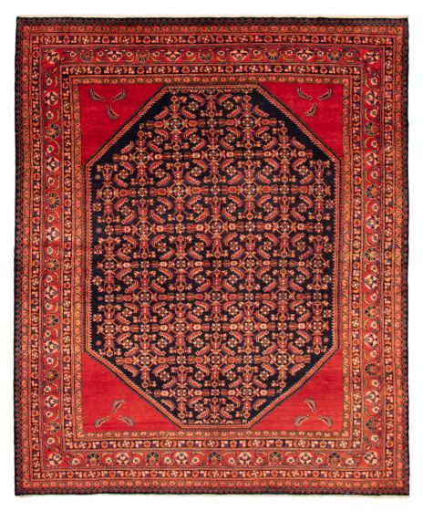 Bordered  Traditional Blue Area rug 9x12 Persian Hand-knotted 366575