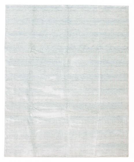 Transitional Blue Area rug 9x12 Indian Hand Loomed 388178