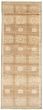 Bordered  Geometric Brown Runner rug 14-ft-runner Indian Hand-knotted 332110