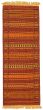 Bordered  Stripes Red Runner rug 7-ft-runner Turkish Flat-weave 333542
