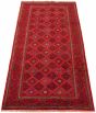 Bordered  Tribal Red Area rug Unique Turkish Hand-knotted 320234