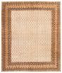 Bordered  Traditional Ivory Area rug 6x9 Indian Hand-knotted 357534