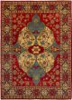 Bordered  Traditional Red Area rug 8x10 Afghan Hand-knotted 272773