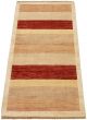 Stripes  Transitional Ivory Area rug Unique Afghan Hand-knotted 301233