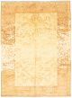 Casual  Transitional Yellow Area rug 6x9 Indian Hand-knotted 315658
