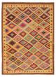 Bordered  Geometric Yellow Area rug 6x9 Turkish Flat-weave 316237