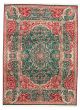 Bordered  Traditional Green Area rug 9x12 Pakistani Hand-knotted 317815