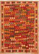 Bordered  Tribal Orange Area rug 5x8 Afghan Hand-knotted 325942