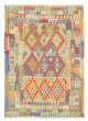Bordered  Geometric Multi Area rug 6x9 Turkish Flat-weave 329310